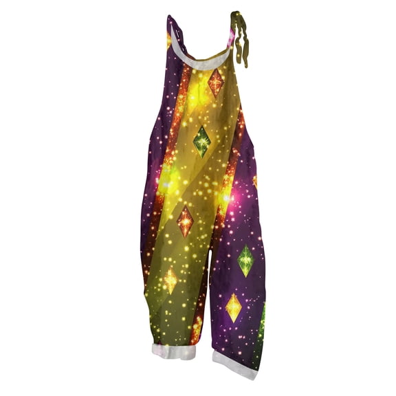 Fgvctg Mardi Gras Jumpsuits for Women Wide Leg Pant Holiday Overalls Mask Print Sleeveless Carnival Party Spaghetti Straps Jumpsuit Romper Bib Overalls Loose With Pockets Earthy Yellow XL