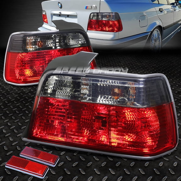Nuvision for 92-99 BMW 3-Series E36 Sedan Red/Smoked Lens Tail Light Brake Reverse Lamps