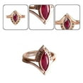 thumbnail image 1 of 2Pcs/Set Rhinestone Retro Couple Rings Alloy Red Prismatic Faux Crystal Finger Rings Charm Jewelry, 1 of 9