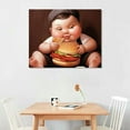 thumbnail image 2 of Nawypu Funny Fernando Botero Eat Burger Poster Unique Modern Canvas Wall Art Maximalist Aesthetic Decor Bedroom Kitchen Home Decorations, 2 of 4