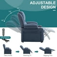 thumbnail image 3 of Andeworld 21" Recliner Chairs with Heat and Massage,Lazy Boy Recliner Chair for Adults,Recliner Sofa chairs with Cup Holder and Side Pocket for Living Rooms, Bedrooms, and Nurseries(Blue), 3 of 10