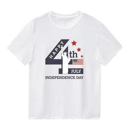 

Summer Toddler T-Shirt Boys Girls Short Sleeve Independence Day Letter Printed Tops Child Clothing Streetwear Dailywear Outwear