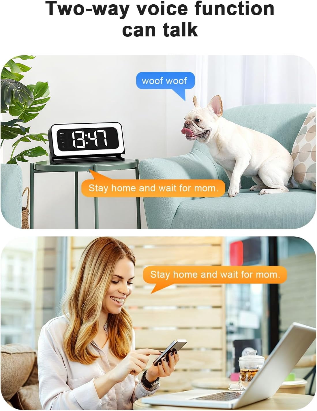 Smart Clock Camera, 2K Indoor Cameras for Home Security, Nanny camera 5G&2.4G WiFi Security Cameras Wireless, Two-Way Talk, Blacklight Full-Color, Night Vision