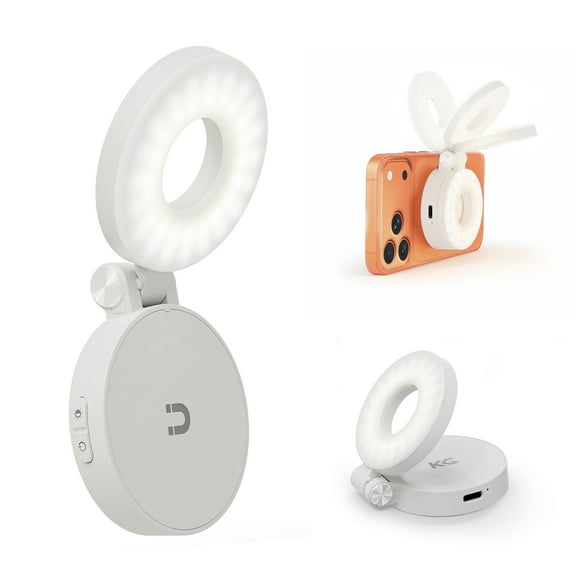 KraftGeek Magnetic Selfie Light for iPhone Magsafe, Portable Phone Ring Light, White