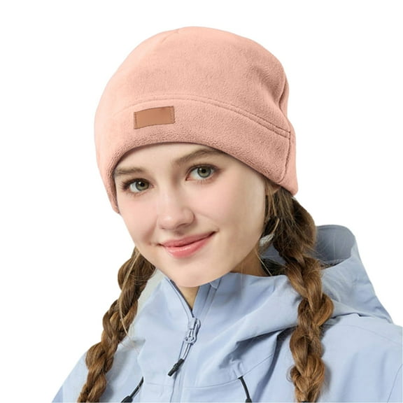 Riforla Winter Warm Daily Fashionable Elastic Casual Slouchy Hat Suitable for Man and Woman Bomber Hats Pink