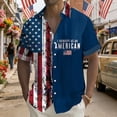 thumbnail image 2 of Telankuip Mens Independence Day Shirts July 4th USA 250th Anniversary Printed Button down Short Sleeve Shirt Summer Thin Cozy Breathable Patriots Casual Top 7-Blue XL, 2 of 4