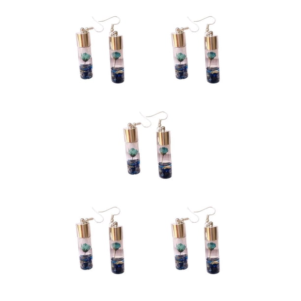 Pendientes de Gota Sonducket Botellas de Cristal con Flores 1 par