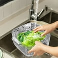 thumbnail image 4 of Descuento del Día, Cesta de drenaje para lavabo de verduras de doble capa - Sala de estar del hogar - Fruta de plástico - Cocina - Cesta de verduras con filtro - Cesta para lavar verduras Akmoler, 4 of 9