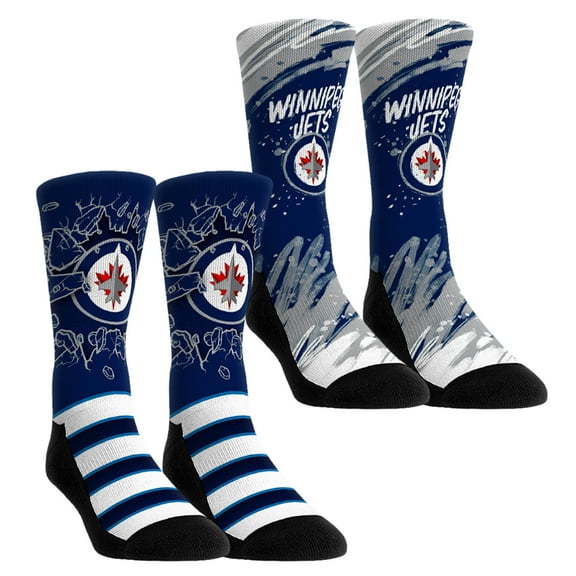 Unisex-Rock Em Socks  Winnipeg Jets Ice Breaker Two-Pack Crew Socks Set