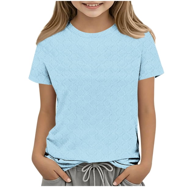 Top de Manga Larga de la Moda de los Niños de Color Sólido Cuello Redondo Suelto Y Casual Tops para el Uso Casual Diario, Interior, Regreso a Casa, Fiestas de Cumpleaños, Vacaciones, Fotografía