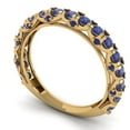 thumbnail image 2 of 3.13 ctw Wedding Band for Women - 18K Yellow Gold Simulated Tanzanite Stackable Eternity Ring, 2 of 6