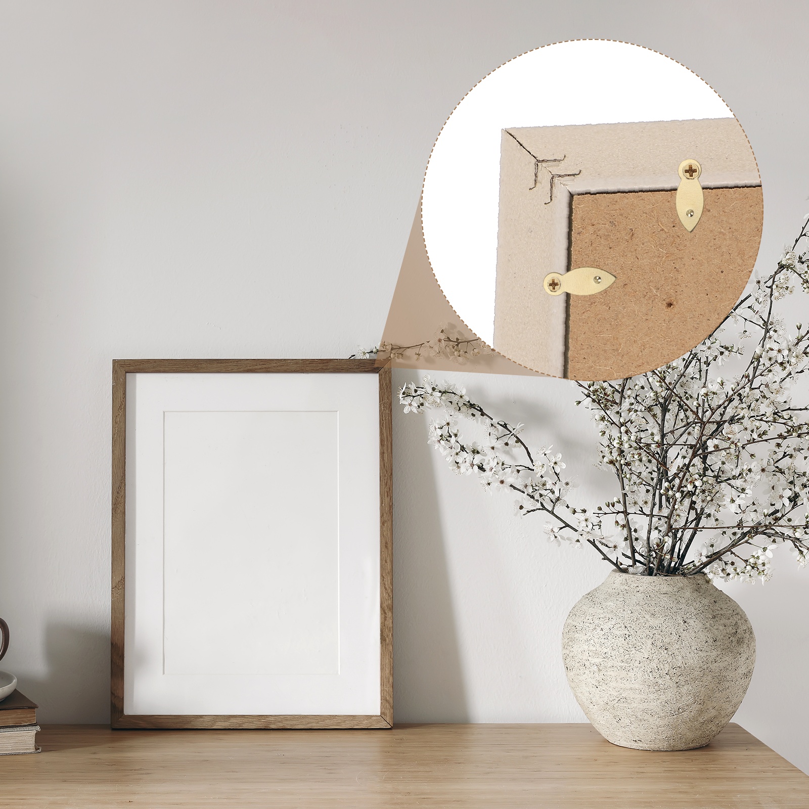 200pcs Picture Frame Backing Clips, 0.98" Photo Frame Turn Buttons Fasteners Hardware Corner Clip with 200pcs Screw for Hanging Pictures Craft Drawings, Melon-seed Shaped Gold