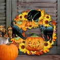 thumbnail image 3 of Halloween Cats Holiday Door Hanger, Door Wreath by Laura Seeley | Thanksgiving Halloween Decor - 8185305-4H-SL, 3 of 4