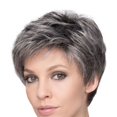 thumbnail image 4 of Wigs Human Hair Wigs for Women Short Mixed Wig Short Slight Curly Heat Wigs Middle And Elderly Wig Head Cover Cut Wigs Short Stylish Layer Wig Grayish White Clearance, 4 of 7