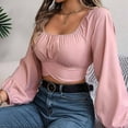 thumbnail image 6 of Women's Casual Sleeve Tie Waist Chiffon Shirt With Navel Top Short Sleeve Athletic Shirt Womens Striped Tee Shirts Short Sleeve Girls Shirts Long Sleeve Tee Shirt Women Graphic Women Shirt Summer, 6 of 7