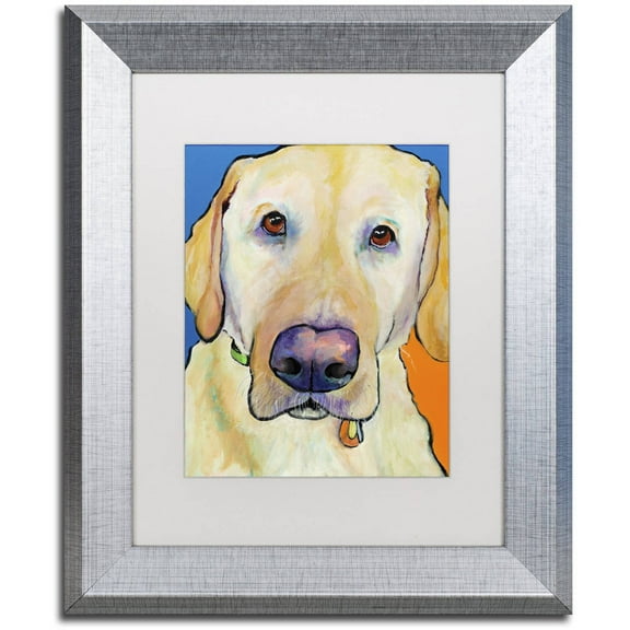 Trademark Fine Art "Spenser" Canvas Art by Pat Saunders-White, White Matte, Silver Frame