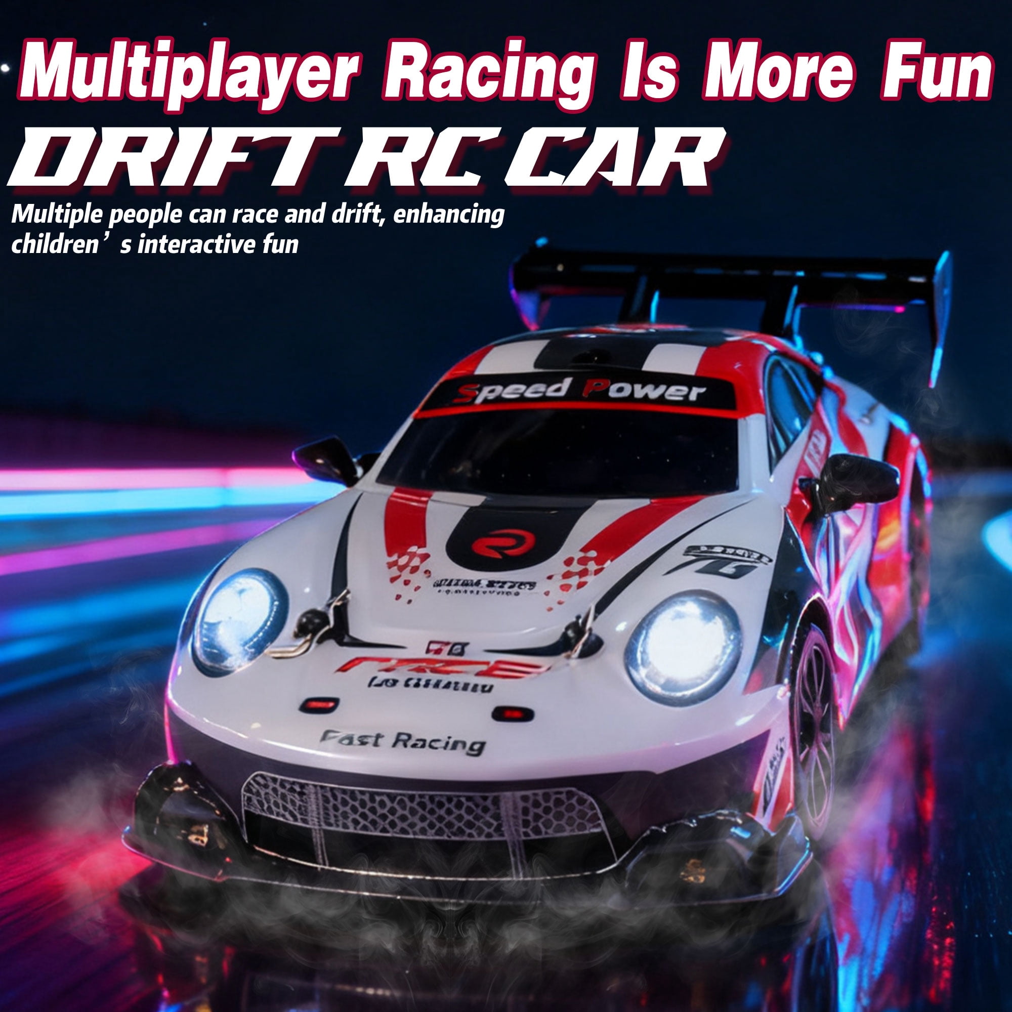 Jaawind RC Drift Car 1/24 2.4GHz 4WD High Speed Remote Control Cars Vehicle with LED Lights, 30KM/H RC Race Car Toys for Boys Kids Adults