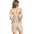 Revolt Womens Juniors Classic Retro Short Overalls (Khaki, Large