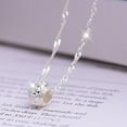 thumbnail image 7 of Jiaroswwei Necklace with Lucky Bead Water Wave Chain Silver Stainless Shiny Women Pendant Necklace for Travel Souvenirs, 7 of 7