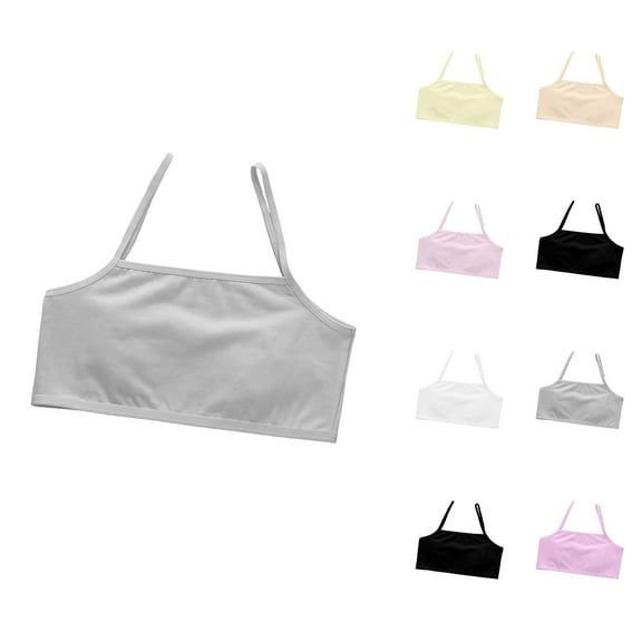 Tween Girl Bras Sports Training Bra for Girls Girls Underwear Crop Top Bra Seamless Sports Bra for Training Lightweight Camisole Style for Teen Girls and Kids