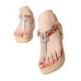 thumbnail image 1 of IUJSOY Womens Platform Sandals Summer Dressy Bohemian Rhinestone Flip Flops Comfort Wedges Heels, 1 of 9