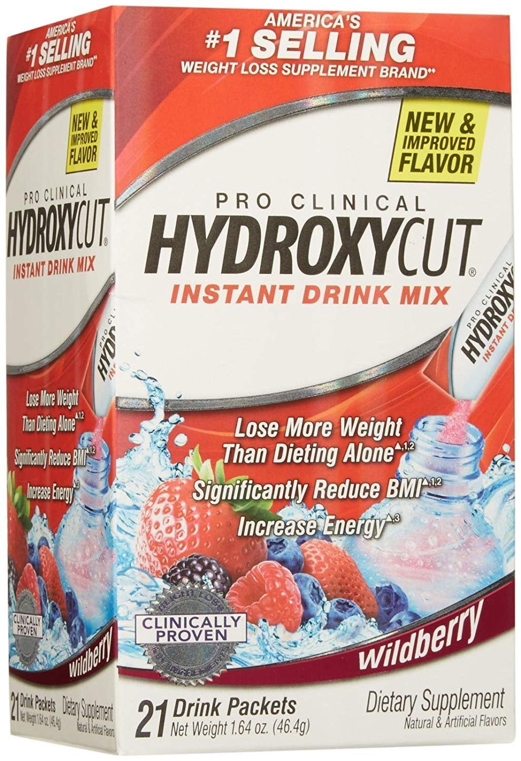 Hydroxycut Pro Clinical Instant Drink Mix Packets Wildberry 1.78 oz