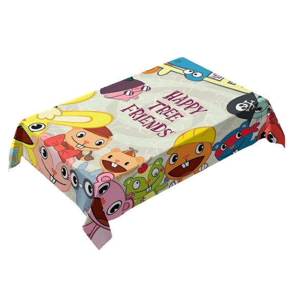 Happy Tree Friends Themed Square Tablecloth 54 * 72 Inches Durable Stylish
