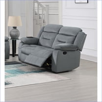 Recliner Loveseat with USB Port | Velvet Upholstery | Dark Grey