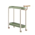 thumbnail image 2 of Mesa auxiliar con ruedas color crema, mesita de noche para dormitorio, mesa de salón, mesa nido portátil para espacios pequeños, estante de almacenamiento de plástico., 2 of 6