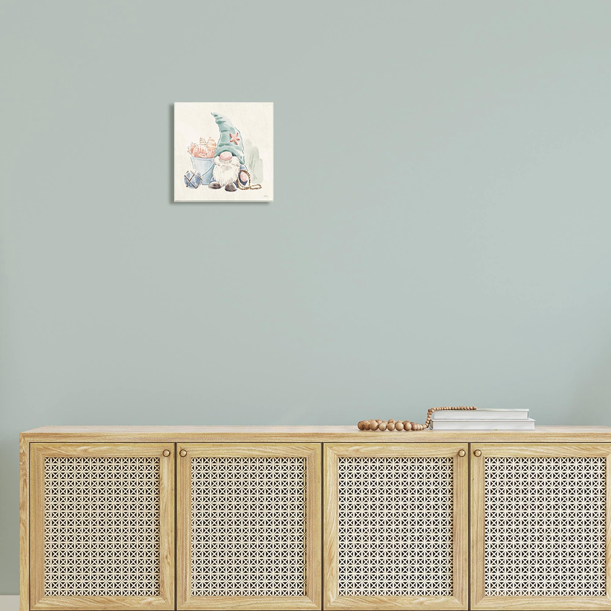 Stupell Industries Fishing Gnome Summertime Starfish Watercolor Illustration, 12 x 12, Design by Janelle Penner