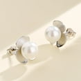 thumbnail image 1 of Sterling Silver Clover and Cultured Pearl Earring, 1 of 1