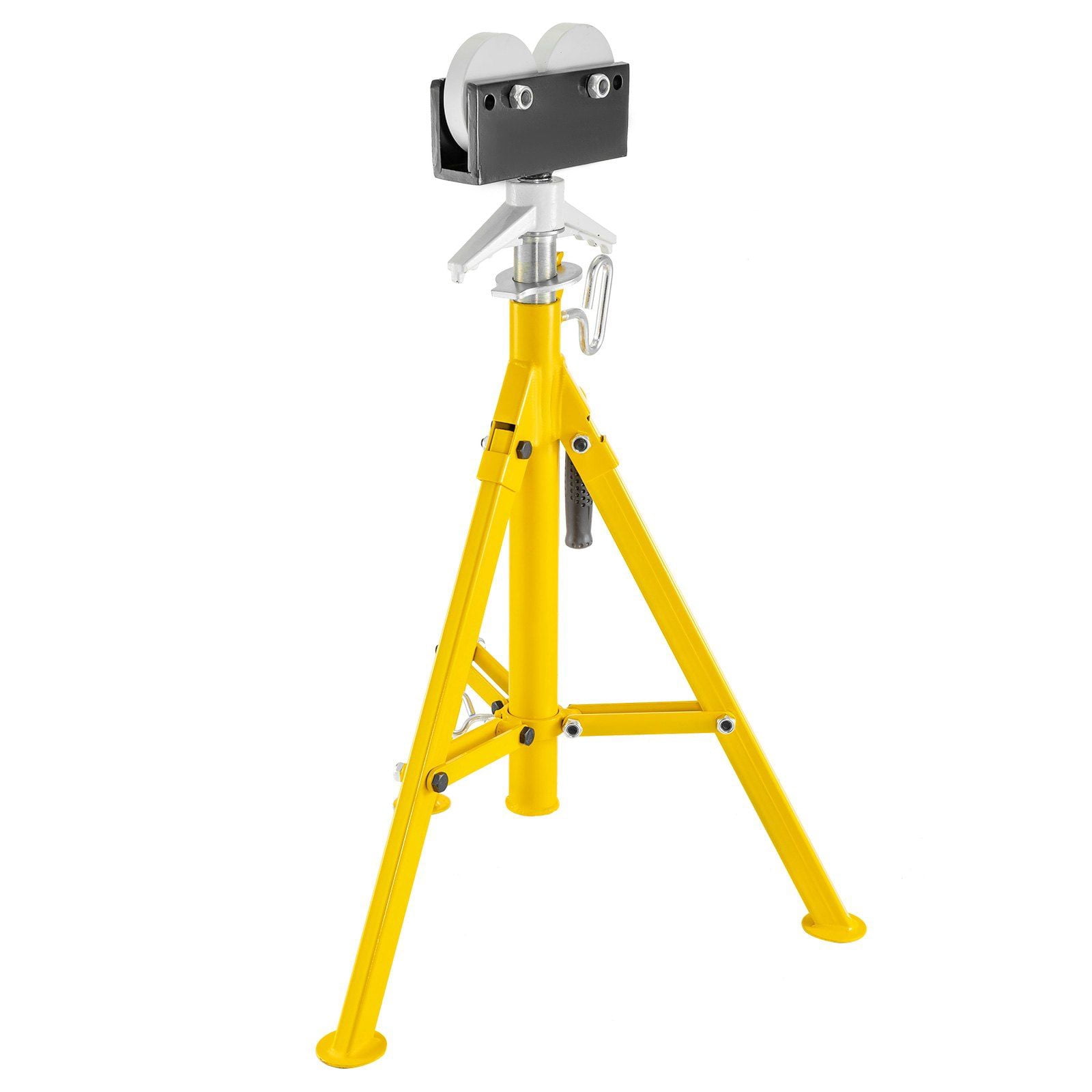 HCY 0.5-12 inch Roller Pipe Stand Adjustable Height 32"-55" Pipe 2500Lb Capacity Jack Stands Folding Portable High Folding Pipe Stand with Roller Head Fold A Trailer Jacks