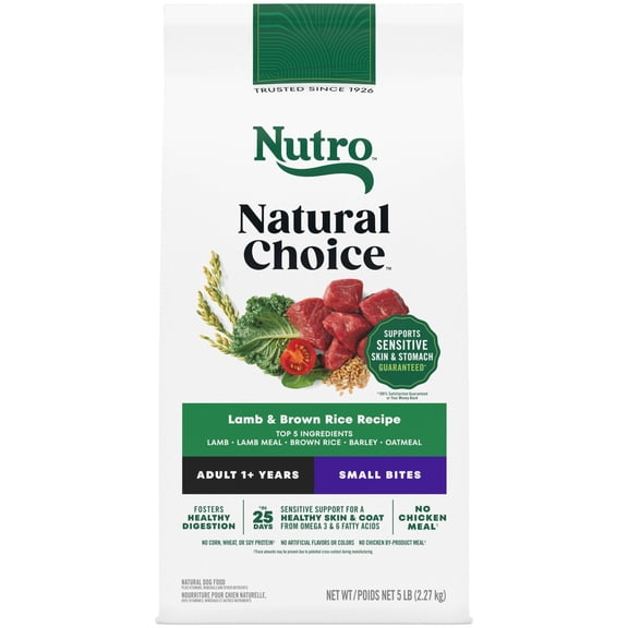Nutro Natural Choice Adult Small Bites Lamb & Brown Rice Recipe Dry Dog Food, 5 Lb. Bag
