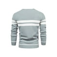 thumbnail image 3 of Bellella Chandail Homme Manches Longues Chandail Rayé Tricoté Col Rond Ample Bleu P, 3 of 9
