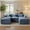 Blue, variant on Ovios 108" Modular Sofa U-Shaped Cloud Sectional Couch with 2 Ottomans, Comfy Deep Seat Chenille Sofa for Living Room, Apartment, Camel
