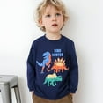 thumbnail image 2 of TEDOYE Dinosaur Print Boys Long Sleeve Shirt Comfortable Kids Tops Soft Tee Stylish Fall Clothing For Toddler Children Soft Wear, 7-8 Years, 2 of 8