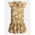 thumbnail image 6 of Time and Tru Women's Double Cloth Mini Dress with Flutter Sleeves, Sizes XS-XXXL, 6 of 6