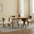 thumbnail image 2 of Guyou Farmhouse Dining Chair Set of 4, Linen Upholstered Kitchen Chairs with Solid Wood Backrest, Wooden Armless Side Chairs for Dining Room Kitchen, Beige Fabric, 2 of 7