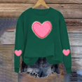 thumbnail image 5 of Valentine Shirts For Women Cute Casual Heart Print Graphic Sweatshirt Funny Crew Neck Plus Size Long Sleeve Pullover Tops, 5 of 6