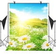 thumbnail image 1 of YUSDECOR 5x7ft Spring Photography Backdrop Sun Shines Grass Flowers Blue Sky Picture Studio Props Photo Booth Curtains Party Background, 1 of 3