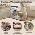 thumbnail image 5 of Design&I 5'x7' Washable Area Rug Music Vinyl Cd Record Retro Disc Grid Interlocking Soundwave for Guest Room, Lounge, Apartment, Flatweave & Daily Traffic Ready, 5 of 7