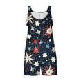 thumbnail image 4 of Women's 4th of July Romper - Fireworks Print Sleeveless Jumpsuit with Pockets, 4 of 6