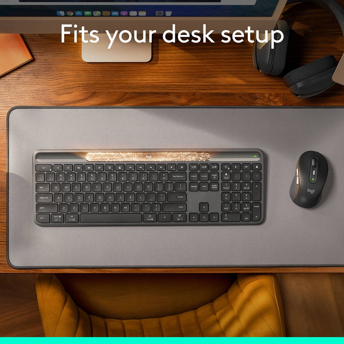 Logitech Signature Slim Solar+ K980 Wireless Keyboard, Graphite