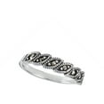 thumbnail image 4 of Polished Marcasite Sideways Leaf Ring .925 Sterling Silver Band Jewelry Female Male Unisex Size 6, 4 of 4
