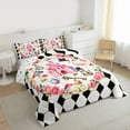thumbnail image 3 of Castle Fairy Children Teenagers Adults Kawaii Pink Princess Castle Bedding Comforter Set 2pcs,Botanical Rose Mushroom Twin Comforter Sets Microfiber,Magical Magician'S Hat Playing Cards Bedding Set, 3 of 8