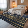 thumbnail image 5 of 8x10 Area Rugs, Blue Yellow Striped Non-Skid Rubber Backing Large Rectangle Rugs - Living Room Bedroom Home Office, Modern Abstract Art Stripes Indoor Floor Mat Carpets Washable Rug, 5 of 9