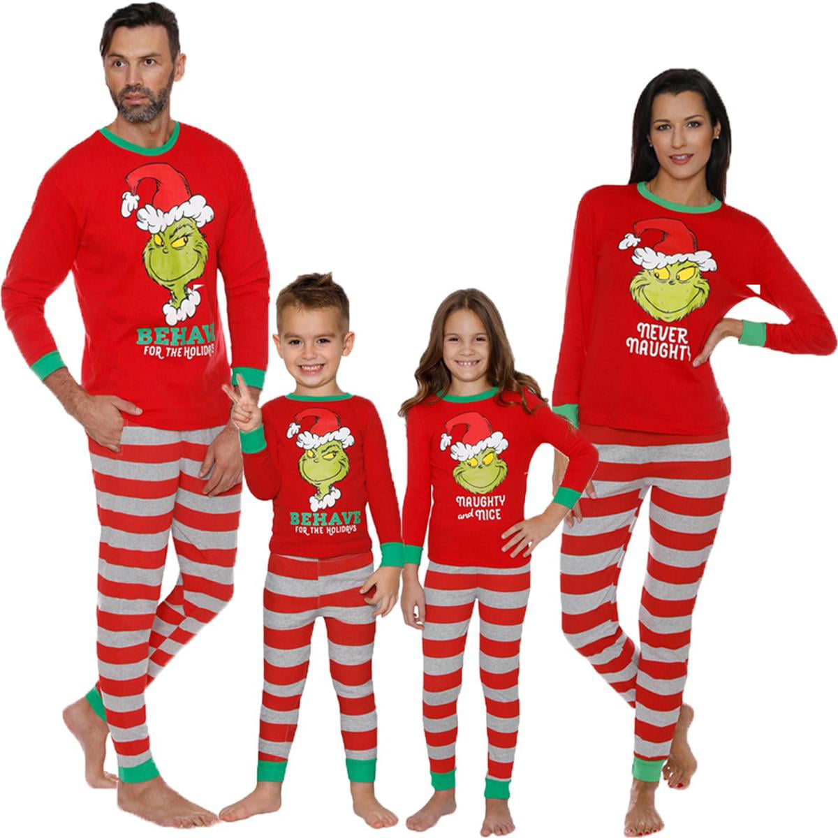 Family Matching Christmas Pajama Set Dad Mom Kids Baby Grinch Sleepwear  Nightwear Homewear PJs Outfits Set Xmas Costume - Walmart.com