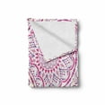 thumbnail image 2 of Mandala Soft Flannel Fleece Throw Blanket, Design Floral Leaf Like Circled Pattern Dots Print, Cozy Plush for Indoor and Outdoor Use, 70" x 90", Hot Pink Magenta, by Ambesonne, 2 of 6