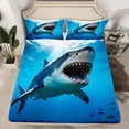 thumbnail image 2 of Feelyou 3D Marine Shark Twin Sheet Sets, Sea Animal Child Bedding, 3pcs, 2 of 7