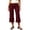 W10-Wine, variant on Rhuody Women'S Summer Pants Staight Leg Empire Waist Solid Color Shorts For Gym Workout Elegant Wear M Wine